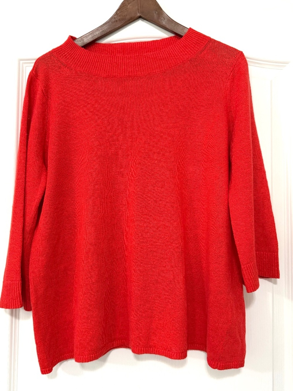 Boden Red 100% Linen Boxy Boat Neck Knit Sweater - Sz US 10 / UK 14